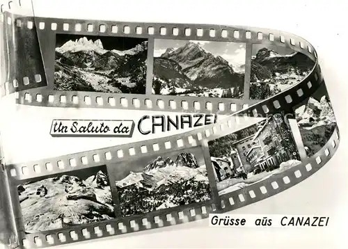 AK / Ansichtskarte Canazei Panorama Winterlandschaft Canazei