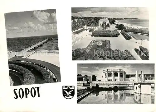 AK / Ansichtskarte Sopot Strandpromenade Kurhaus Sopot