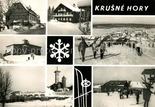 AK / Ansichtskarte Krusne_Hory Kirche Winterlandschaften Krusne Hory