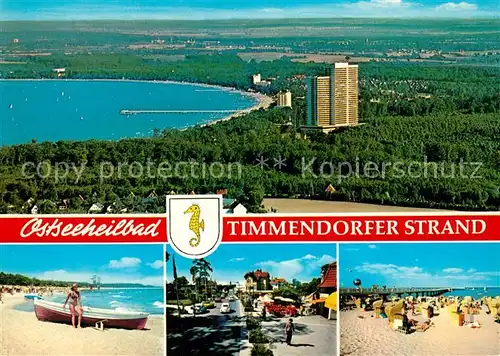 AK / Ansichtskarte Timmendorfer_Strand Strand Promenade Kueste Fliegeraufnahme Timmendorfer_Strand