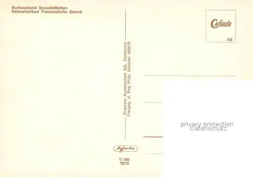 AK / Ansichtskarte Timmendorfer_Strand Kurhaus Seeschloesschen Ostseeheilbad Fliegeraufnahme Timmendorfer_Strand