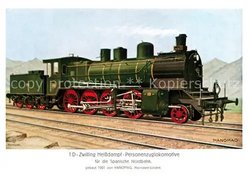AK / Ansichtskarte Lokomotive Personenzuglokomotive Spanische Nordbahn Kuenstlerkarte Teuteberg Lokomotive