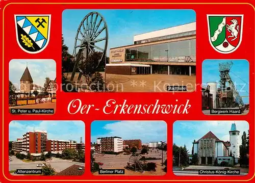 AK / Ansichtskarte Oer Erkenschwick Stadthalle Bergwer Haard Berliner Platz Altenzentrum Oer Erkenschwick