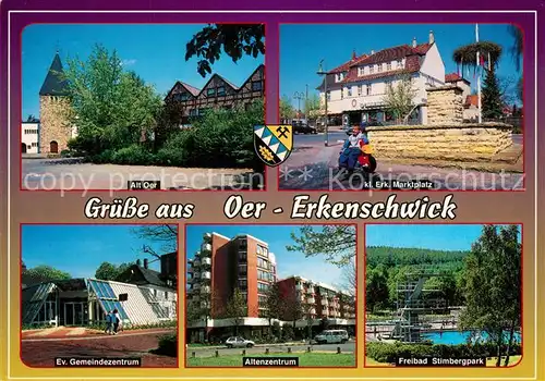 AK / Ansichtskarte Oer Erkenschwick Alt Oer Marktplatz Gemeindezentrum Freibad Stimbergpark Oer Erkenschwick
