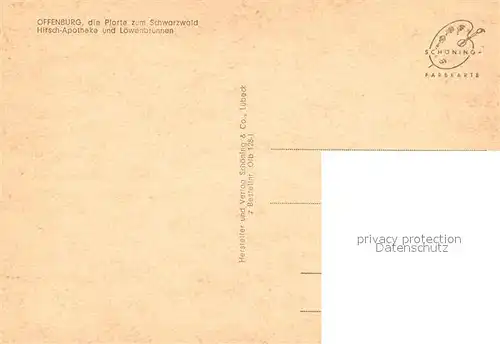 AK / Ansichtskarte Offenburg Hirsch Apotheke Offenburg
