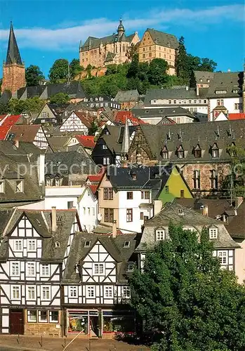 AK / Ansichtskarte Marburg_Lahn Fachwerk Schloss Marburg_Lahn