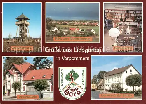 AK / Ansichtskarte Liepgarten Aussichtsturm Heimatstube Ueckermuender Strasse Liepgarten