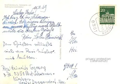 AK / Ansichtskarte Halbmeile_Deggendorf Wallfahrtskirche Halbmeile_Deggendorf