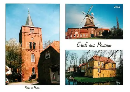 AK / Ansichtskarte Pewsum muehle Kirche Pewsum