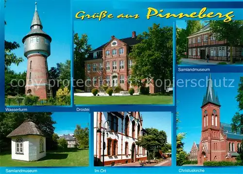 AK / Ansichtskarte Pinneberg Wasserturm Drostei Samlandmuseum Im Ort Kirche Pinneberg