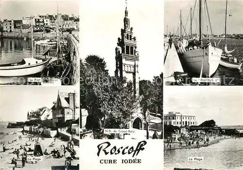 AK / Ansichtskarte Roscoff Hafen Pluteus II Strand Notre Dame de Croaz Batz Roscoff