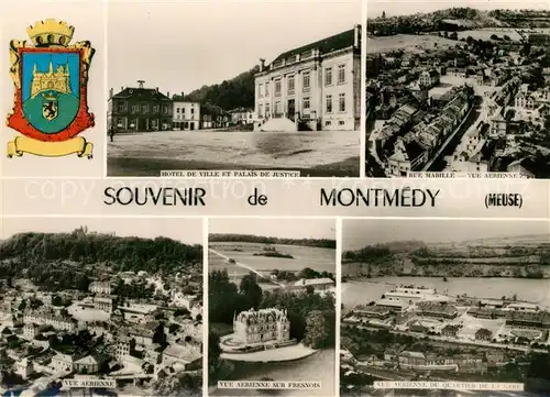 AK / Ansichtskarte Montmedy Hotel de Ville Palais de Justice Rue Manille Flugaufnahme Montmedy