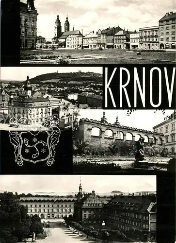 AK / Ansichtskarte Krnov Poliklinik Namesti Hrdinu SSSR Hotel Slezsky domov Krnov