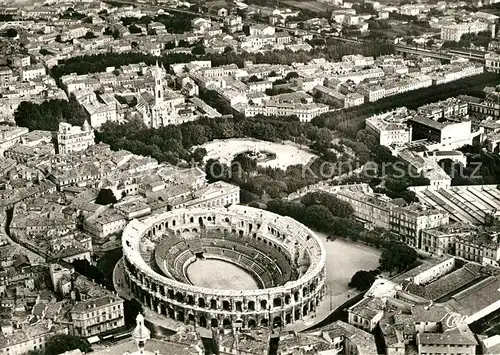 AK / Ansichtskarte Nimes Fliegeraufnahme Arena Nimes