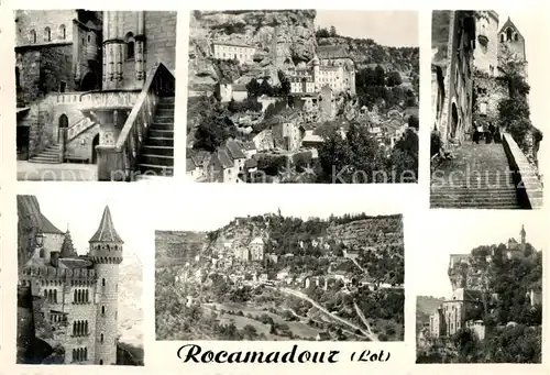 AK / Ansichtskarte Rocamadour Stadtansichten Parvis des Eglises Palais des Eveques Rocamadour