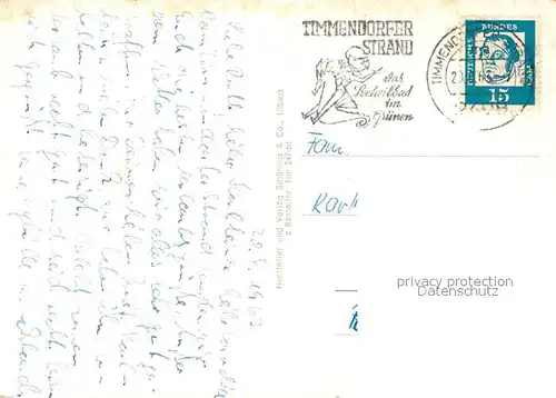 AK / Ansichtskarte Timmendorfer_Strand Kur und Schwimmhalle Skulptur Ostseeheilbad Timmendorfer_Strand