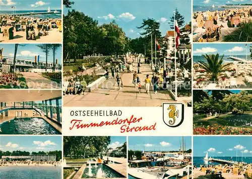 AK / Ansichtskarte Timmendorfer_Strand Strand Promenade Parkanlagen Hafen Hallenbad Timmendorfer_Strand