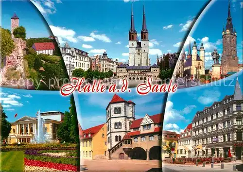 AK / Ansichtskarte Halle_Saale Schloss Dom Kirche Kurhaus Rathaus Halle_Saale