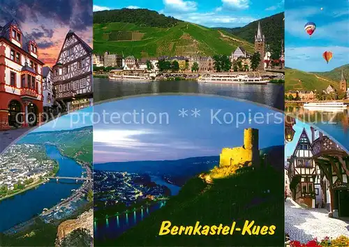 AK / Ansichtskarte Bernkastel Kues Rathaus Moselpartien Burgruine Bernkastel Kues