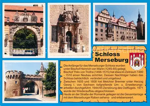AK / Ansichtskarte Merseburg_Saale Schloss Merseburg Portale Merseburg_Saale