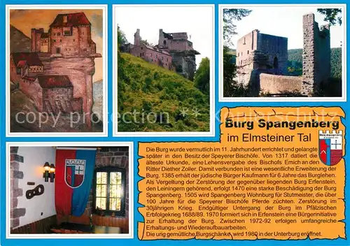 AK / Ansichtskarte Spangenberg_Hessen Burg Spangenberg Histor Bild Ansicht aus dem Tal Oberburg mit Schildmauer Burgschenke Spangenberg Hessen