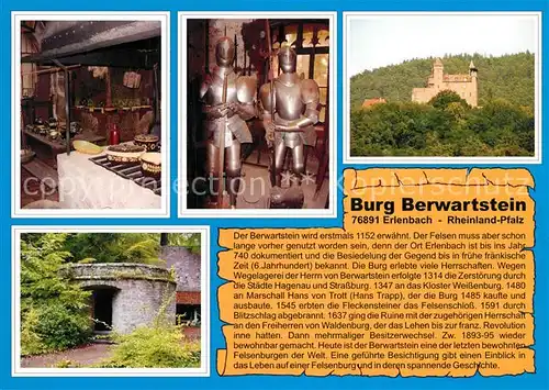 AK / Ansichtskarte Erlenbach_Bad_Bergzabern Burgkueche Ritterruestungen Burgansicht Rondell Erlenbach_Bad_Bergzabern