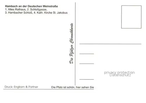 AK / Ansichtskarte Hambach_Neustadt Altes Rathaus Winzerhaus Torbogen Hambacher Schloss Kath Kirche St Jakobus Hambach_Neustadt