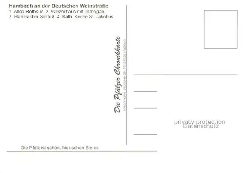AK / Ansichtskarte Hambach_Neustadt Altes Rathaus Winzerhaus Torbogen Hambacher Schloss Kath Kirche St Jakobus Hambach_Neustadt