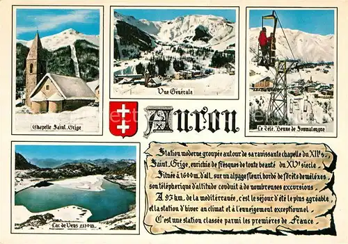 AK / Ansichtskarte Auron Chapelle Saint Grige Vue generale Le Teleferique Lac de Vens Auron