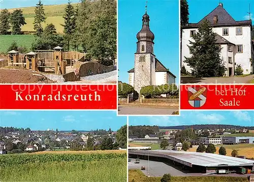 AK / Ansichtskarte Konradsreuth_Oberfranken Panorama Kirche Teilansichten Konradsreuth Oberfranken