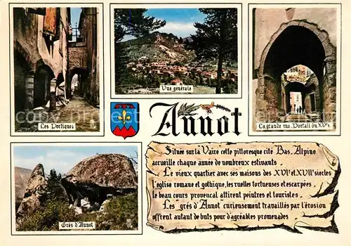 AK / Ansichtskarte Annot Les Portiques Vue generale La grande rue Portail du XVs Gres d Annot Annot