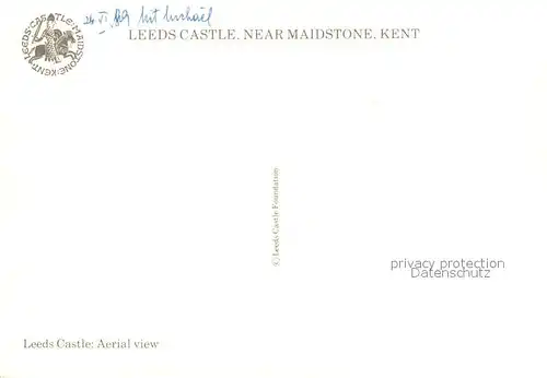 AK / Ansichtskarte Kent Leeds Castle near Maidstone Aerial view Kent