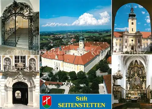 AK / Ansichtskarte Seitenstetten Schmiedeeisengitter Fliegeraufnahme Stiftshof Stiftsportal Stiftskirche Seitenstetten