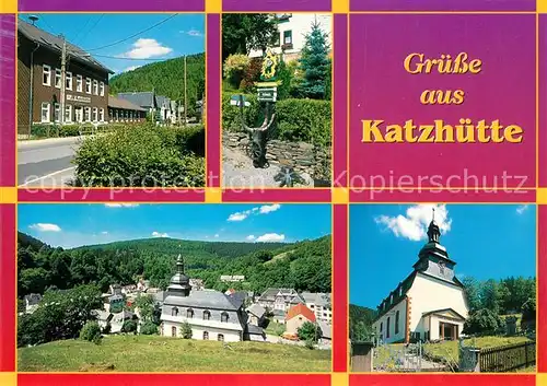 AK / Ansichtskarte Katzhuette Jugendherberge Panorama Kirche Katzhuette