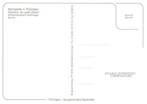 AK / Ansichtskarte Springstille Gasthaus Zur guten Quelle Einkaufszentrum Kirche Springstille