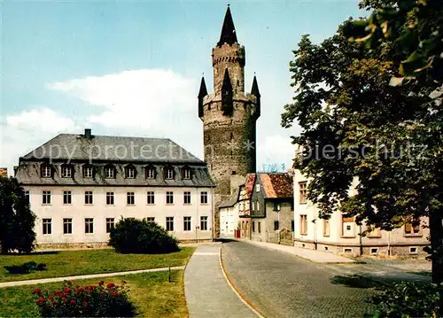 AK / Ansichtskarte Friedberg_Hessen Adolfsturm mit Schiller Gymnasium Friedberg Hessen