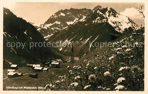 AK / Ansichtskarte Mittelberg_Kleinwalsertal mit Widderstein Mittelberg_Kleinwalsertal