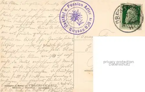 AK / Ansichtskarte Birgsau Teilansicht Pension Adler Birgsau