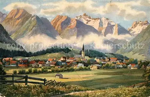 AK / Ansichtskarte Oberstdorf mit Riffenkopf Kegelkopf Fuerschiesser und Kratzer Oberstdorf