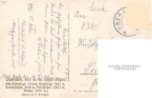 AK / Ansichtskarte Oberstdorf mit Riffenkopf Kegelkopf Fuerschiesser und Kratzer Oberstdorf