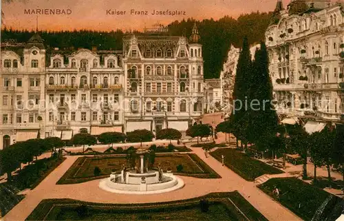AK / Ansichtskarte Marienbad_Tschechien_Boehmen Kaiser Franz Josef Platz Marienbad_Tschechien
