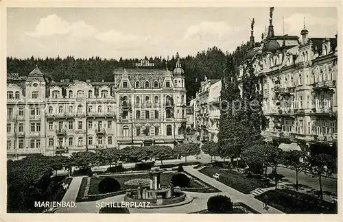 AK / Ansichtskarte Marienbad_Tschechien_Boehmen Schillerplatz Marienbad_Tschechien