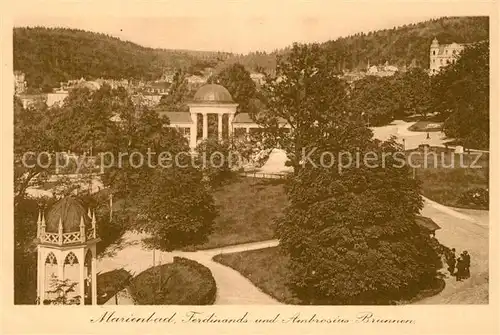 AK / Ansichtskarte Marienbad_Tschechien_Boehmen Ferdinands und Ambrosius Brunnen Marienbad_Tschechien