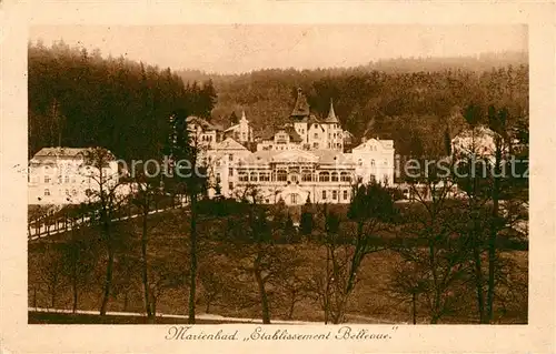 AK / Ansichtskarte Marienbad_Tschechien_Boehmen Etablissement Bellevue Marienbad_Tschechien