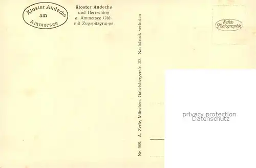AK / Ansichtskarte Andechs Kloster Andechs am Ammersee Andechs