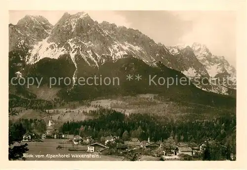 AK / Ansichtskarte Grainau Blick vom Alpenhotel Waxenstein Grainau