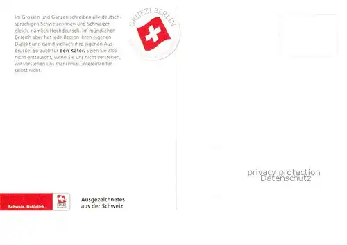 AK / Ansichtskarte Katzen Schweiz  Katzen