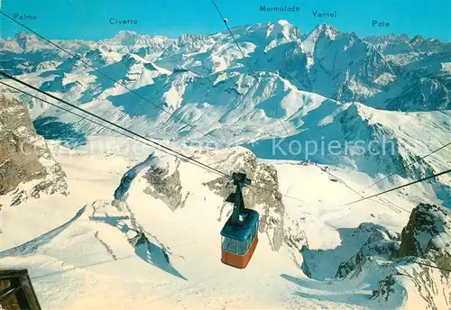AK / Ansichtskarte Seilbahn Sass Pordoi Dolomiti Seilbahn