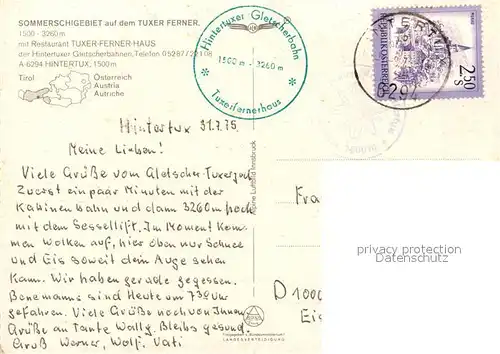 AK / Ansichtskarte Gletscher Hintertuxer Gletscherbahn Tuxer Ferner Hintertux Gletscher