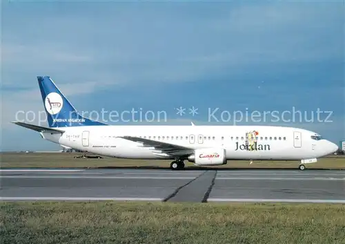 AK / Ansichtskarte Flugzeuge_Zivil Jordan Aviation B 737 4Y0 OK TVR c n 23870 Flugzeuge Zivil